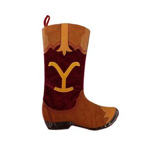 20 inch Hanging Holiday Christmas Stocking - Yellowstone Boot Stocking TV Series